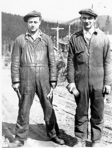 H.Wiseman And G. Kitchen, maintenance personel at Cariboo Gold Quartz Mine, wpH327