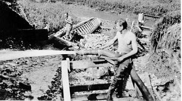 Two men running a Cariboo placer Mine, wpH475