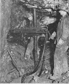 Underground drillers at one of the mines, wpH1055